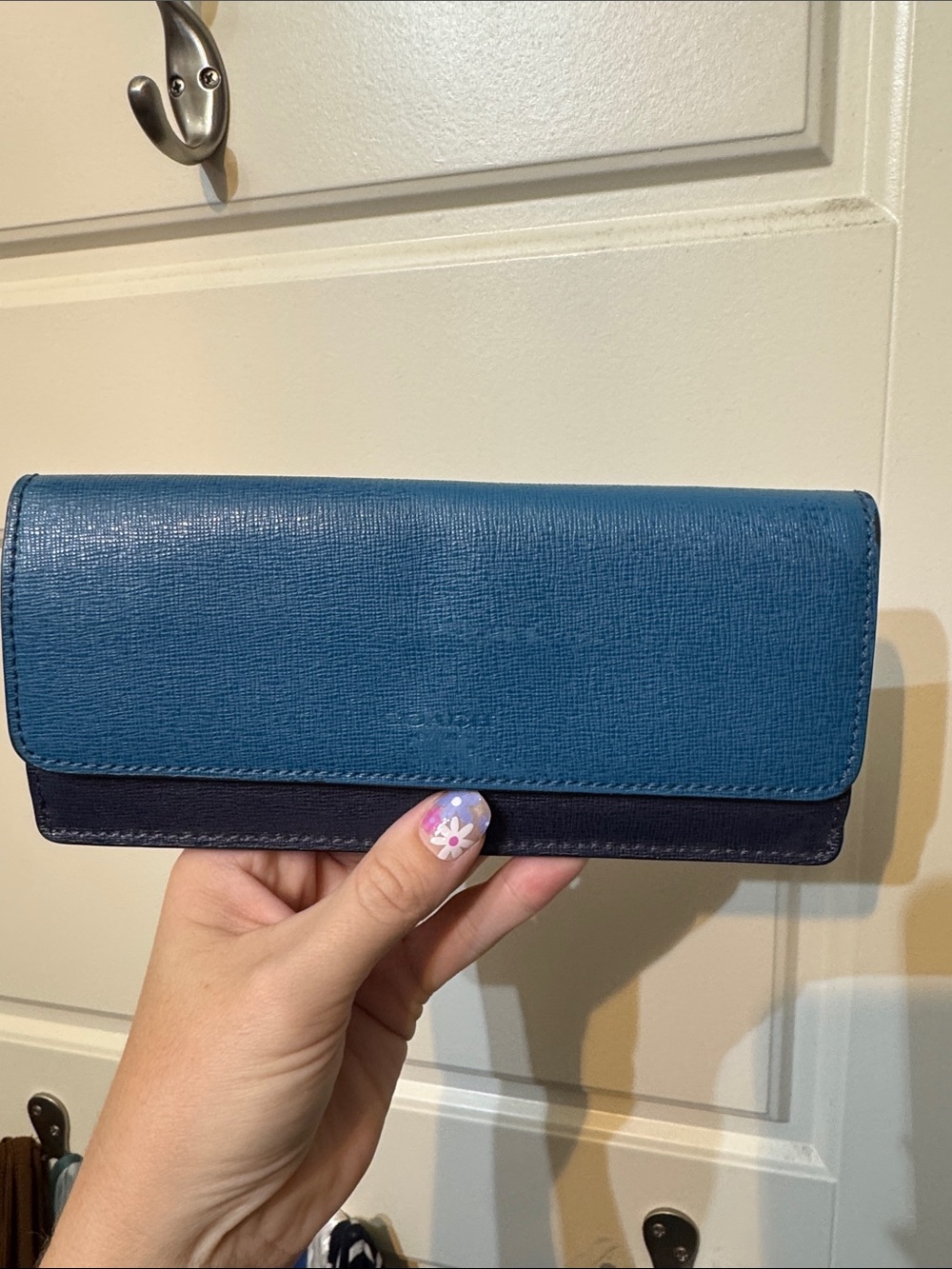 Coach Two-Tone Blue and Navy Leather Wallet or Clutch